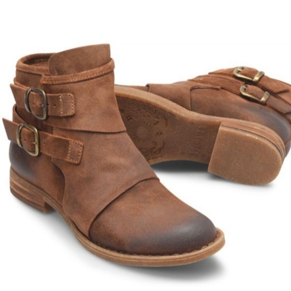 Born Moraga Glazed Ginger Distressed Comfort Leather Bootie Boots NEW SZ 9.5 - Picture 2 of 16